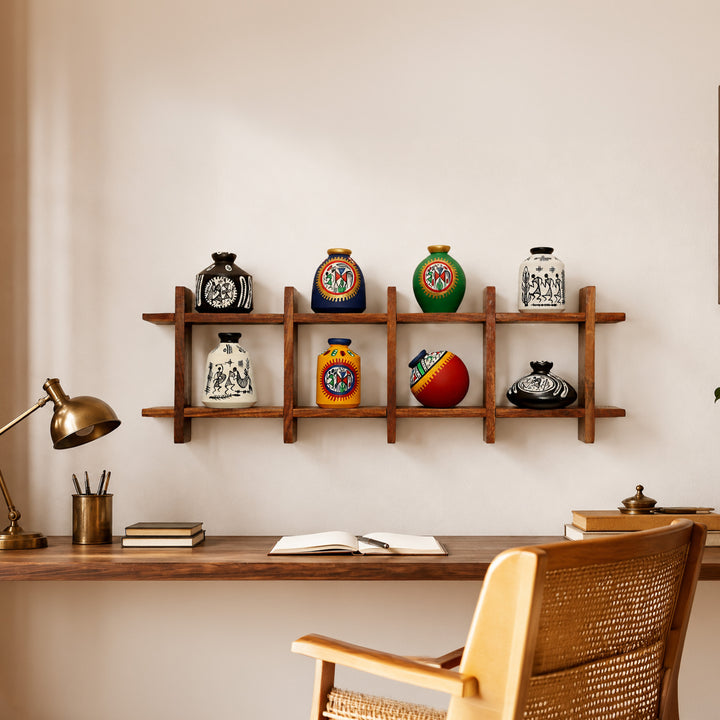 Wall Decor Ladder with 8 pots