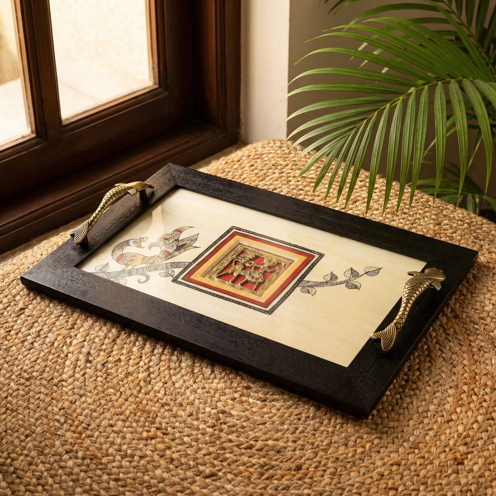 Cultural Fusion Hand-Painted Tray