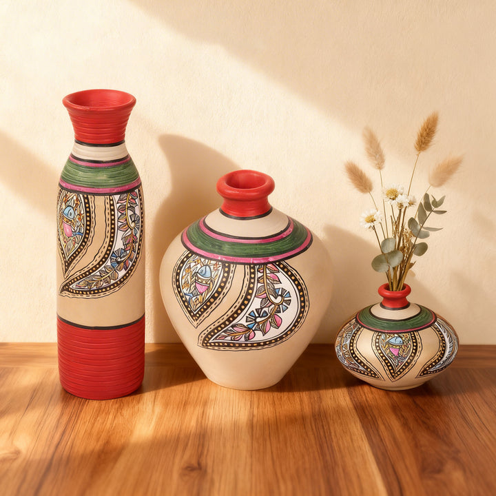 Salina Vases-Hand painted with Warli Art-So3