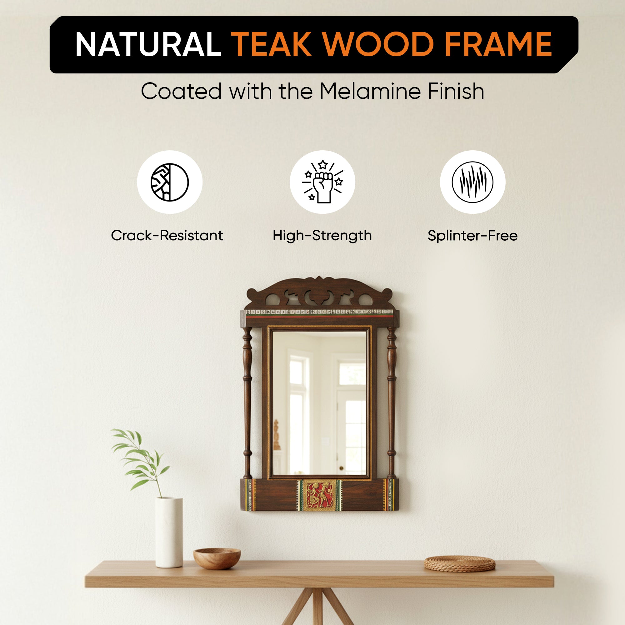 Walnut Window Handcrafted Mirror