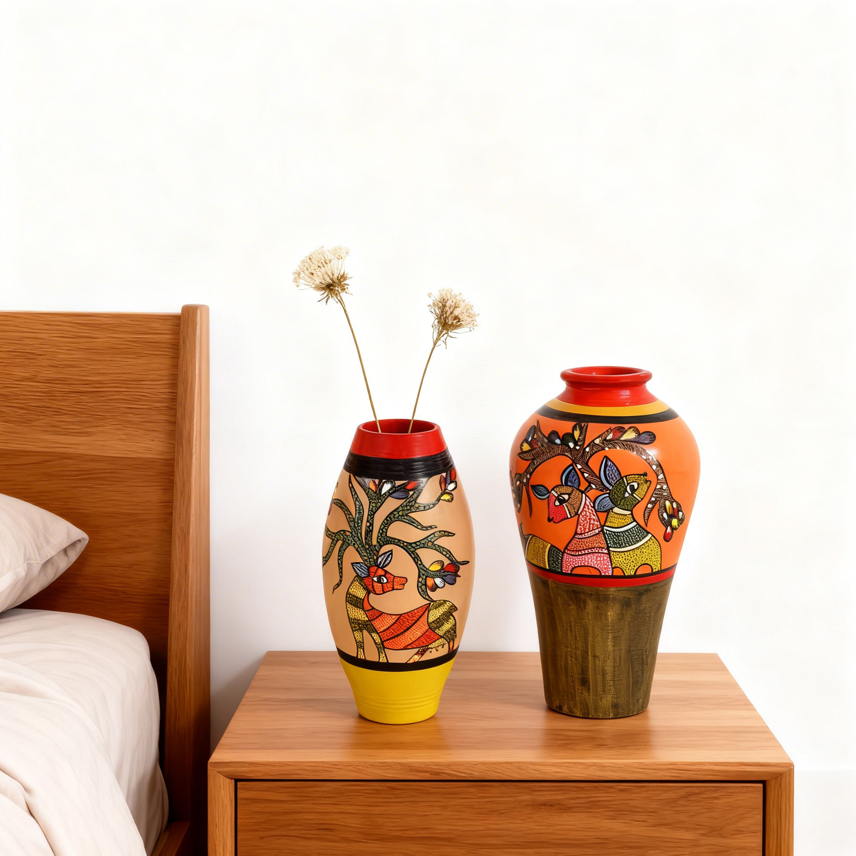 Heard of Deers Terracotta Vase Set of 2