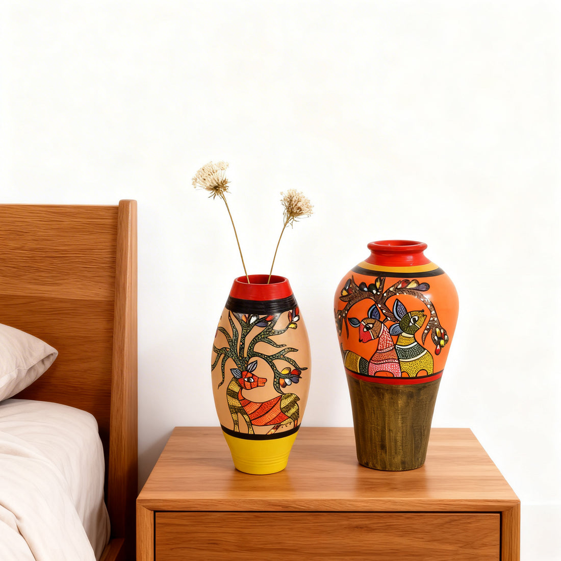 Heard of Deers Terracotta Vase Set of 2