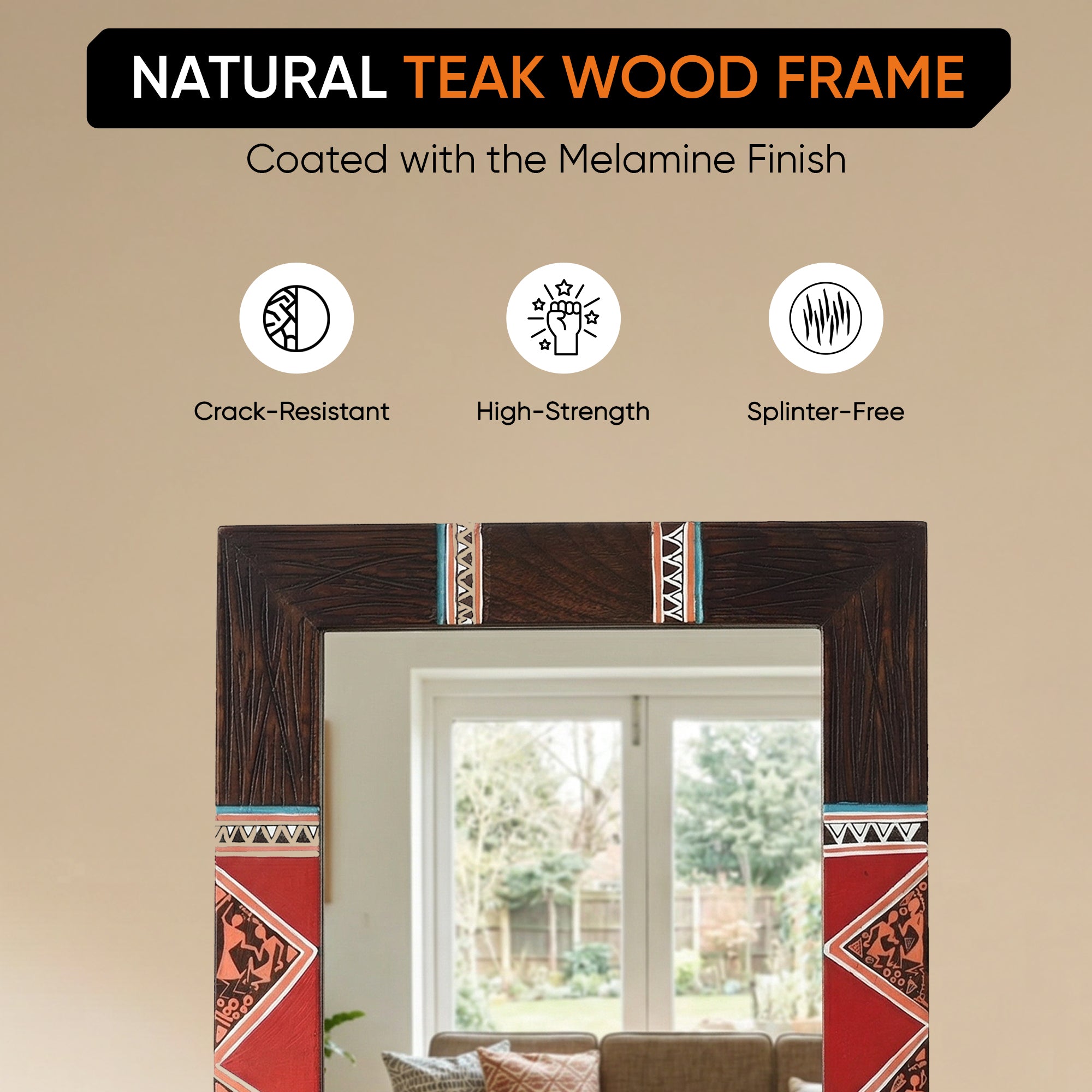 Artistic Reflections Wooden Mirror