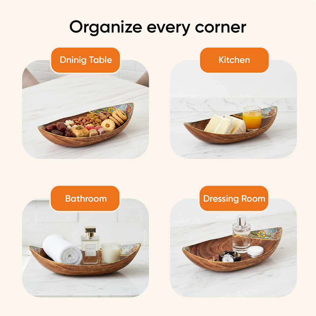 Nautical Delight Wooden Snack Tray