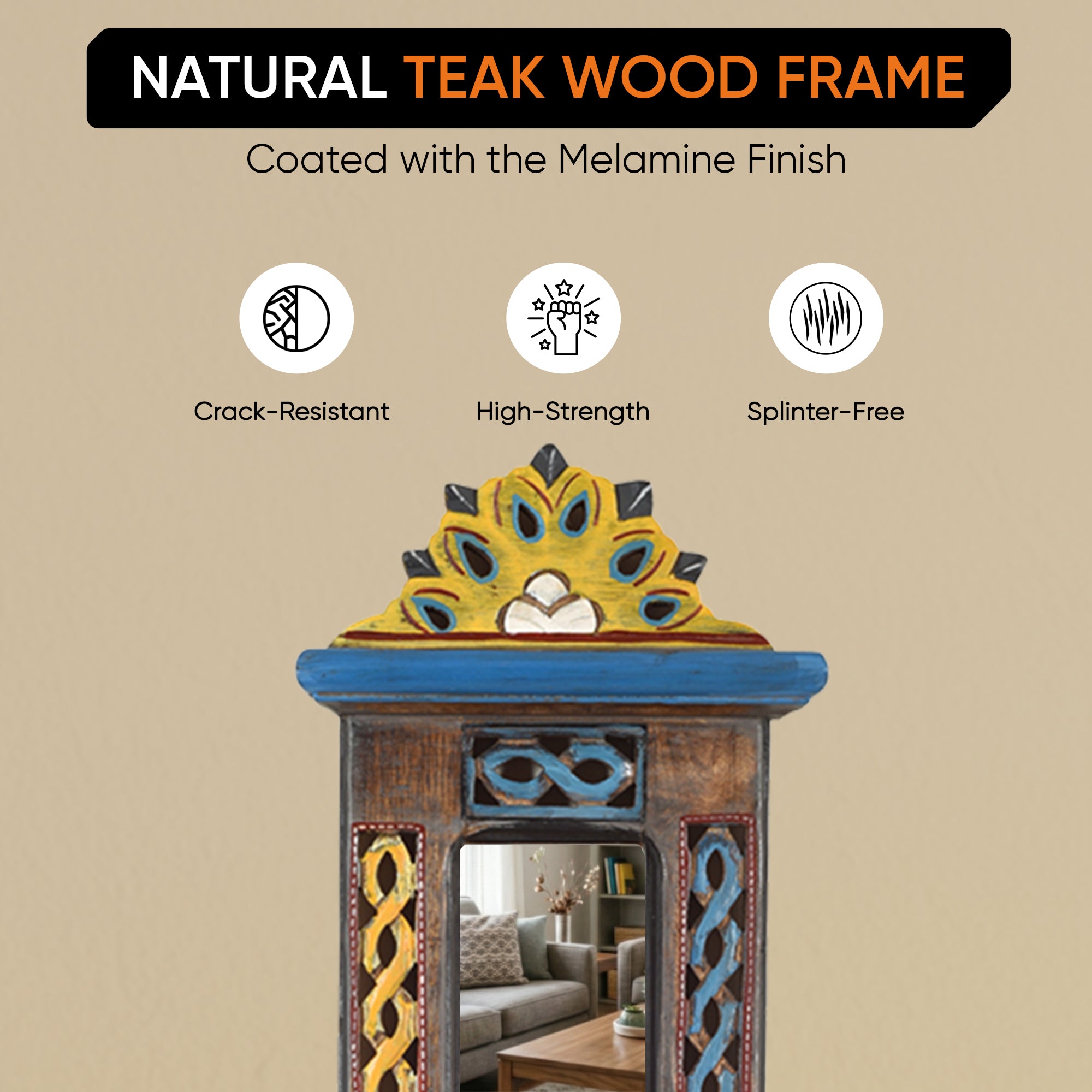 Handcrafted Jharokha Mirror Small (20x7")