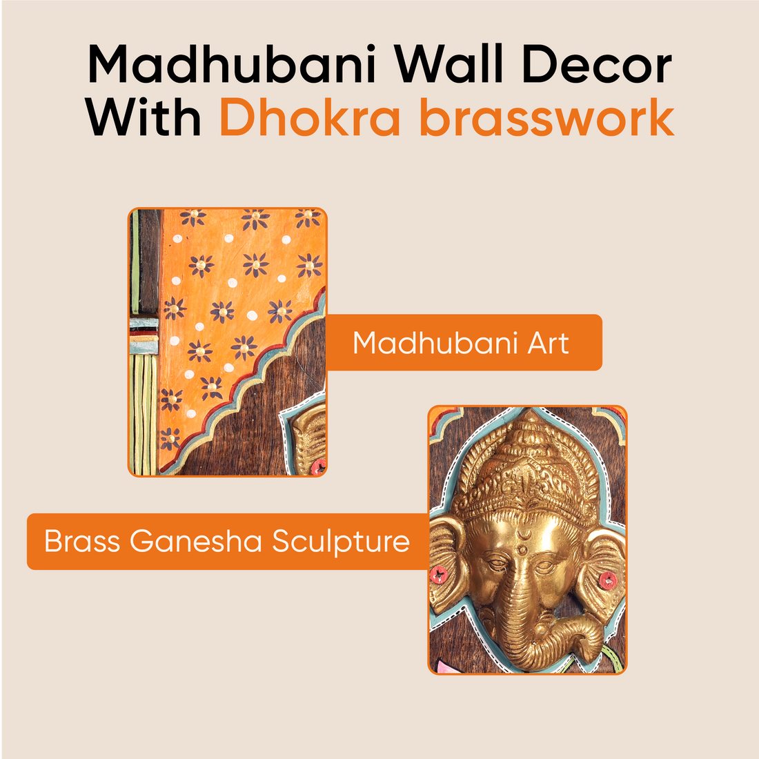 Amantran-I Wall Accent with divine Ganesha Majestically set on a beautiful frame