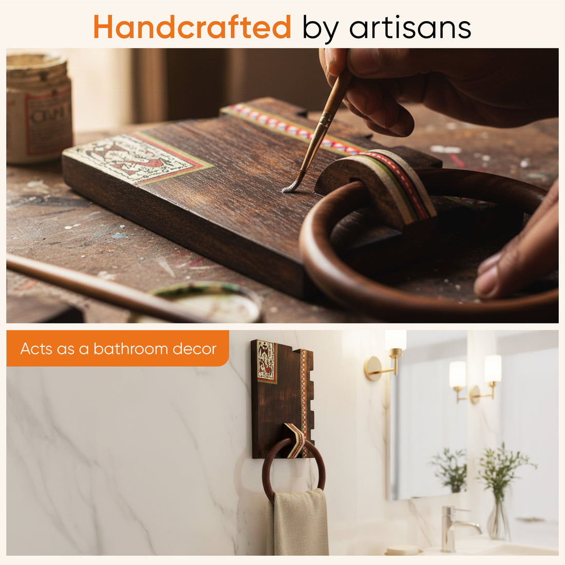 Warli Melody Towel Holder (4.5x2x10.5)