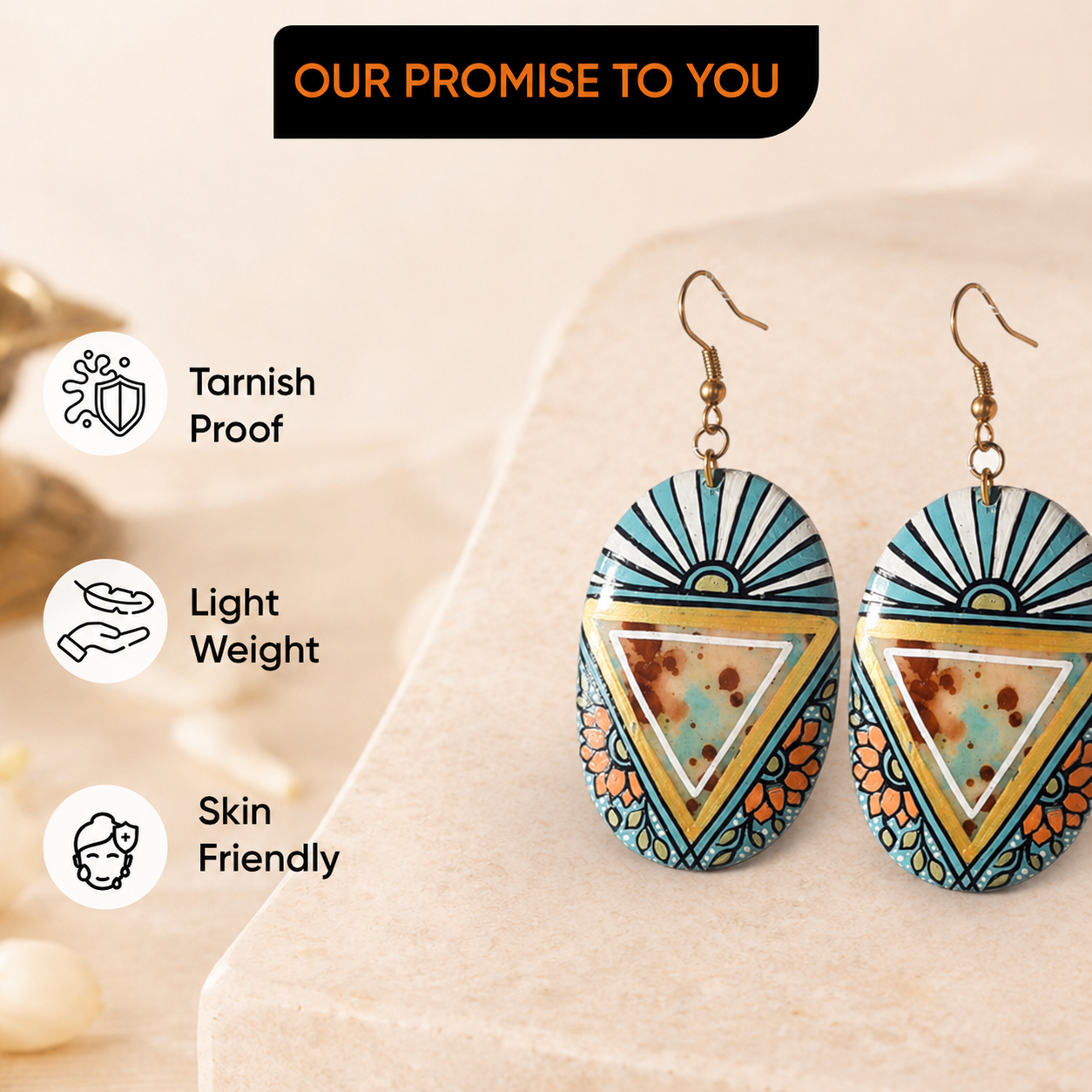 Soulful Henna Chandeliers Ethnic Earrings