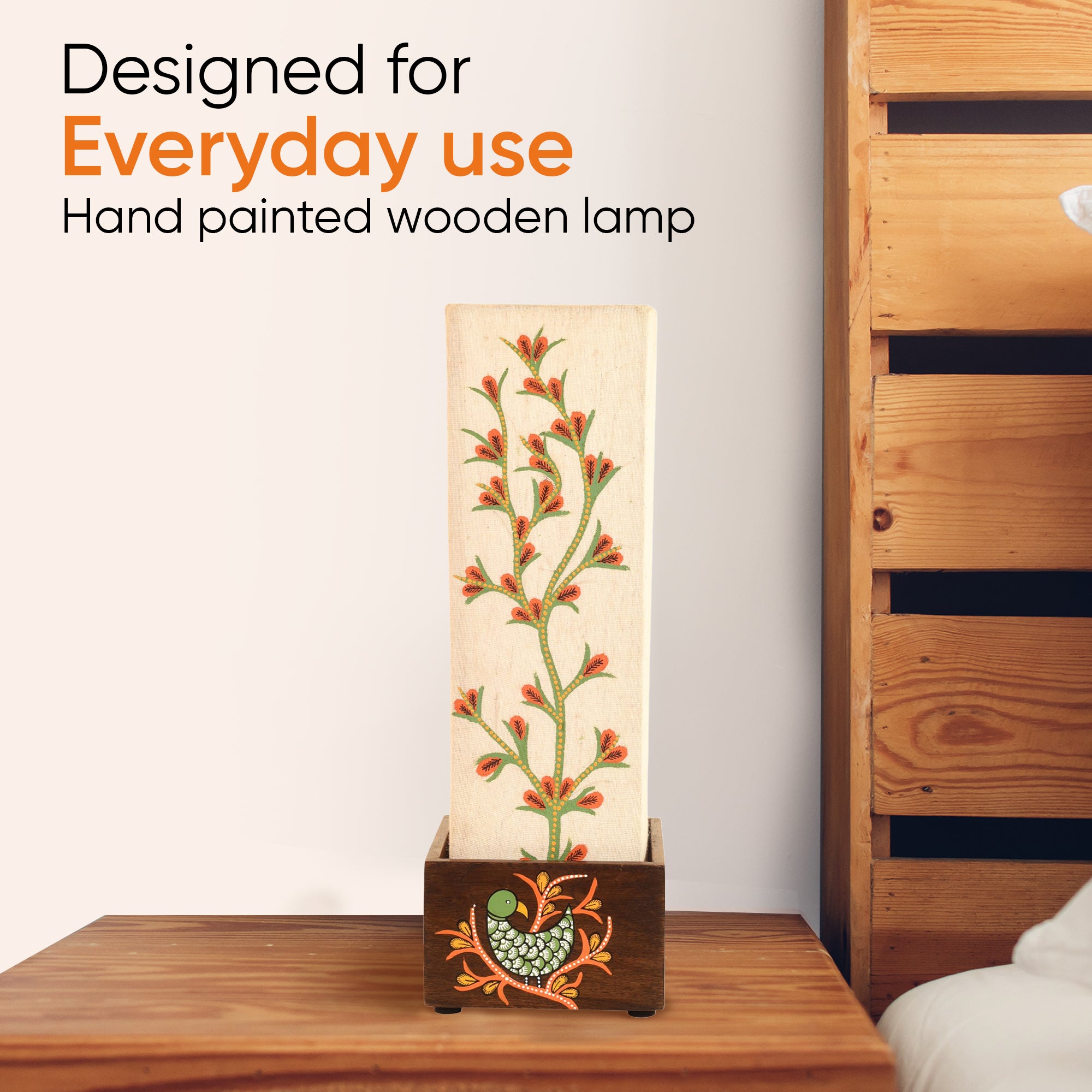 Birds in Tree Pillar Table Lamp