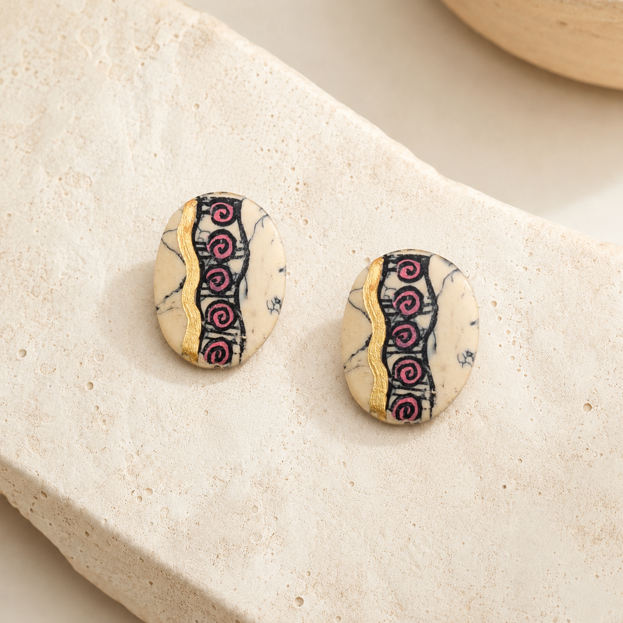 Golden Petal Blooms Ethnic Earrings