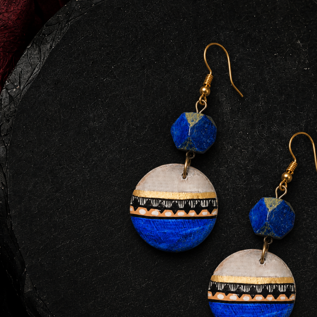 Regal Blue Strokes Earrings