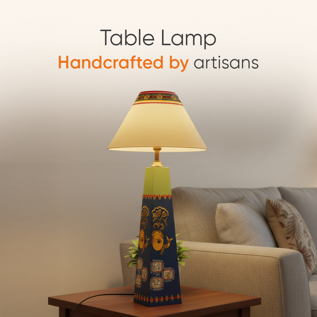 Madhubani Hand-Painted Table Lamp