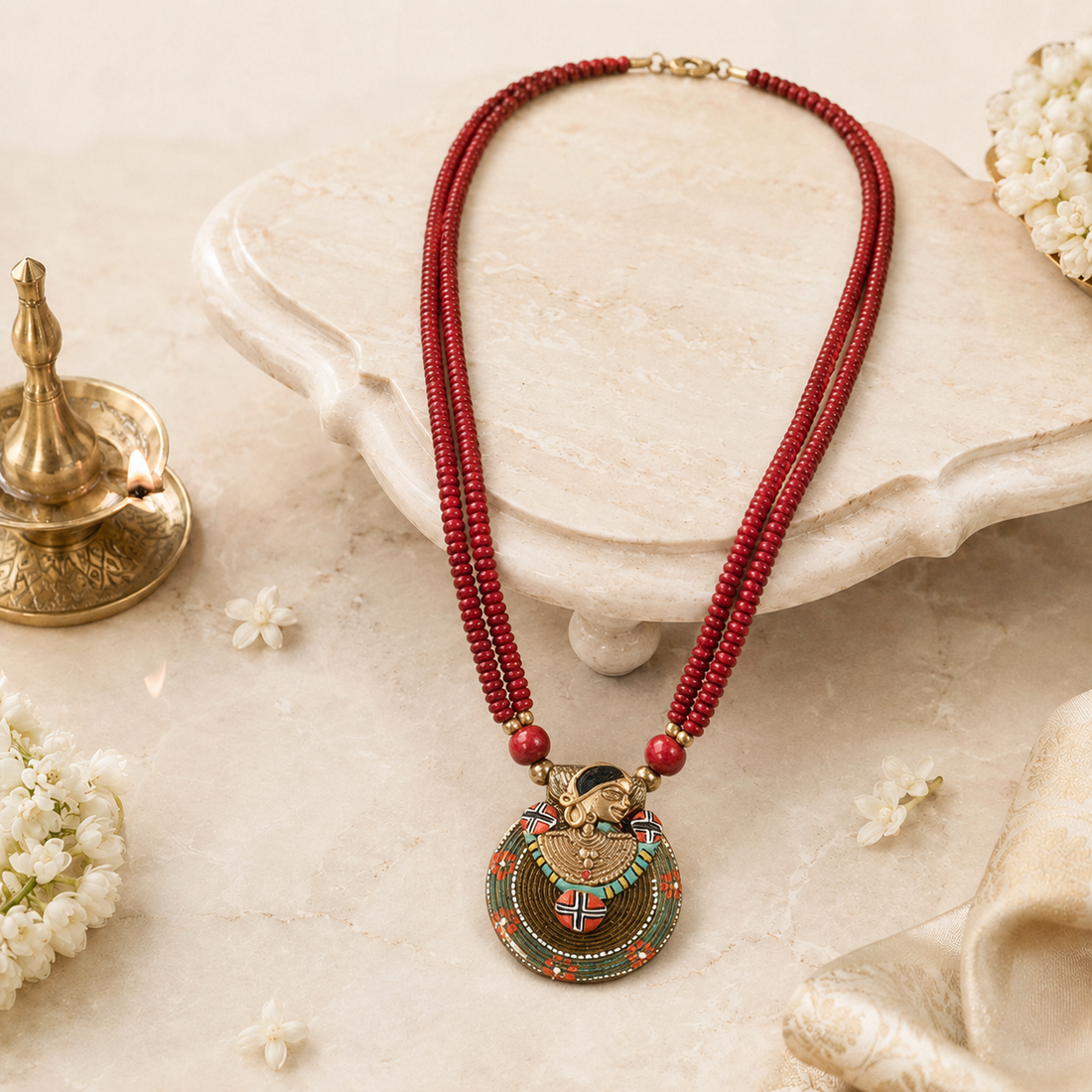 Nomad'S Treasure Trove Lariat Handcrafted Ethnic Necklace