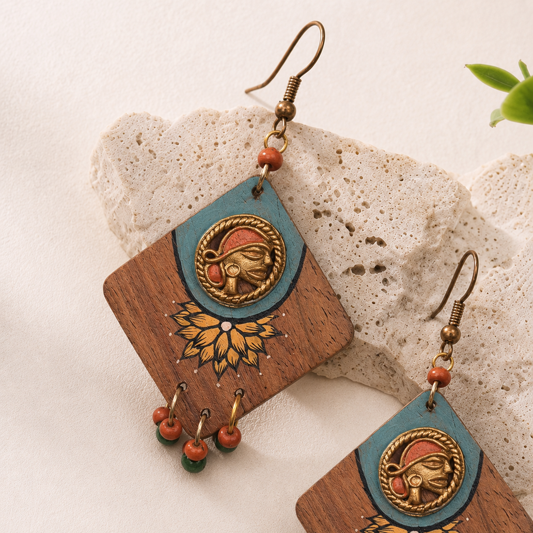 Butterfly-IV' Handcrafted Tribal Wooden Earrings