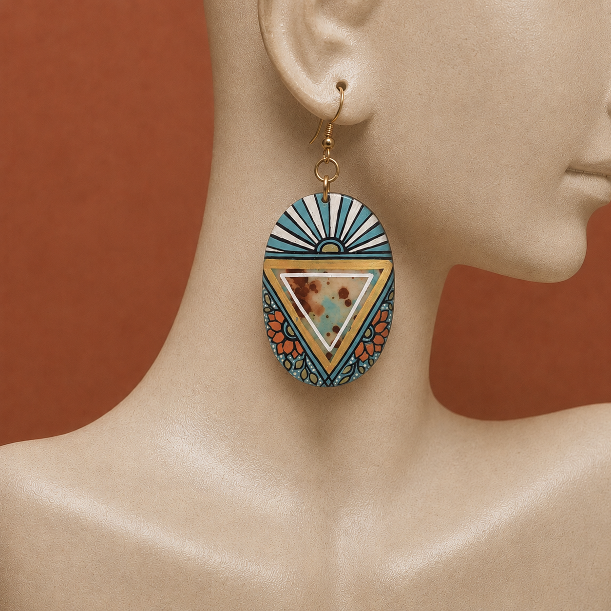 Soulful Henna Chandeliers Ethnic Earrings
