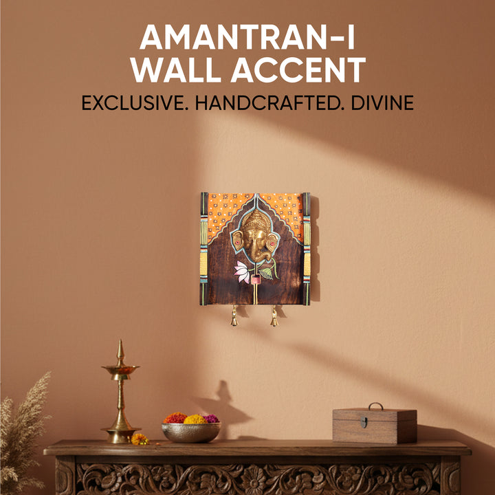 Amantran-I Wall Accent with divine Ganesha Majestically set on a beautiful frame
