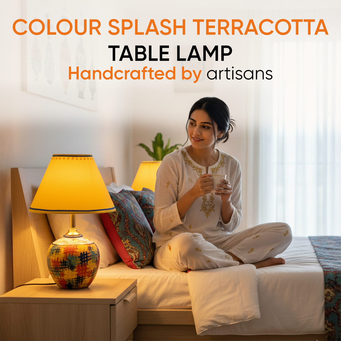 Colour Splash Terracotta Table Lamp (8x12)
