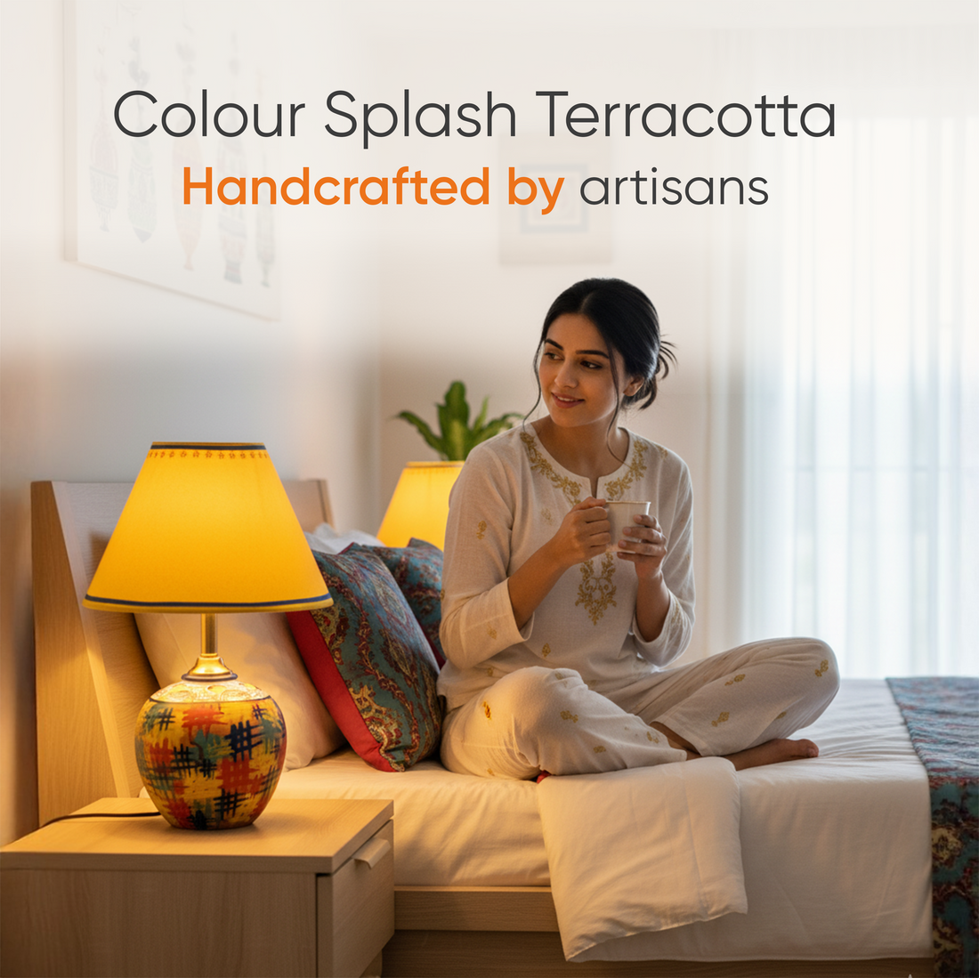 Colour Splash Terracotta Table Lamp (8x12)