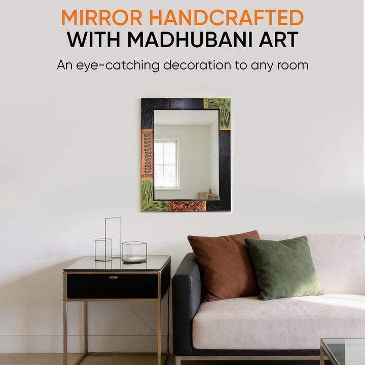 Mirror Handcrafted with Madhubani Art (12x16)