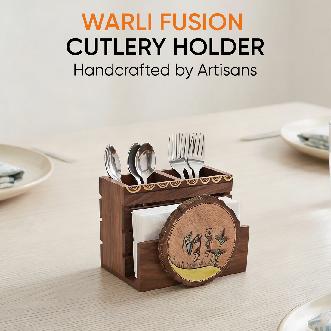 Warli Fusion Cutlery Holder