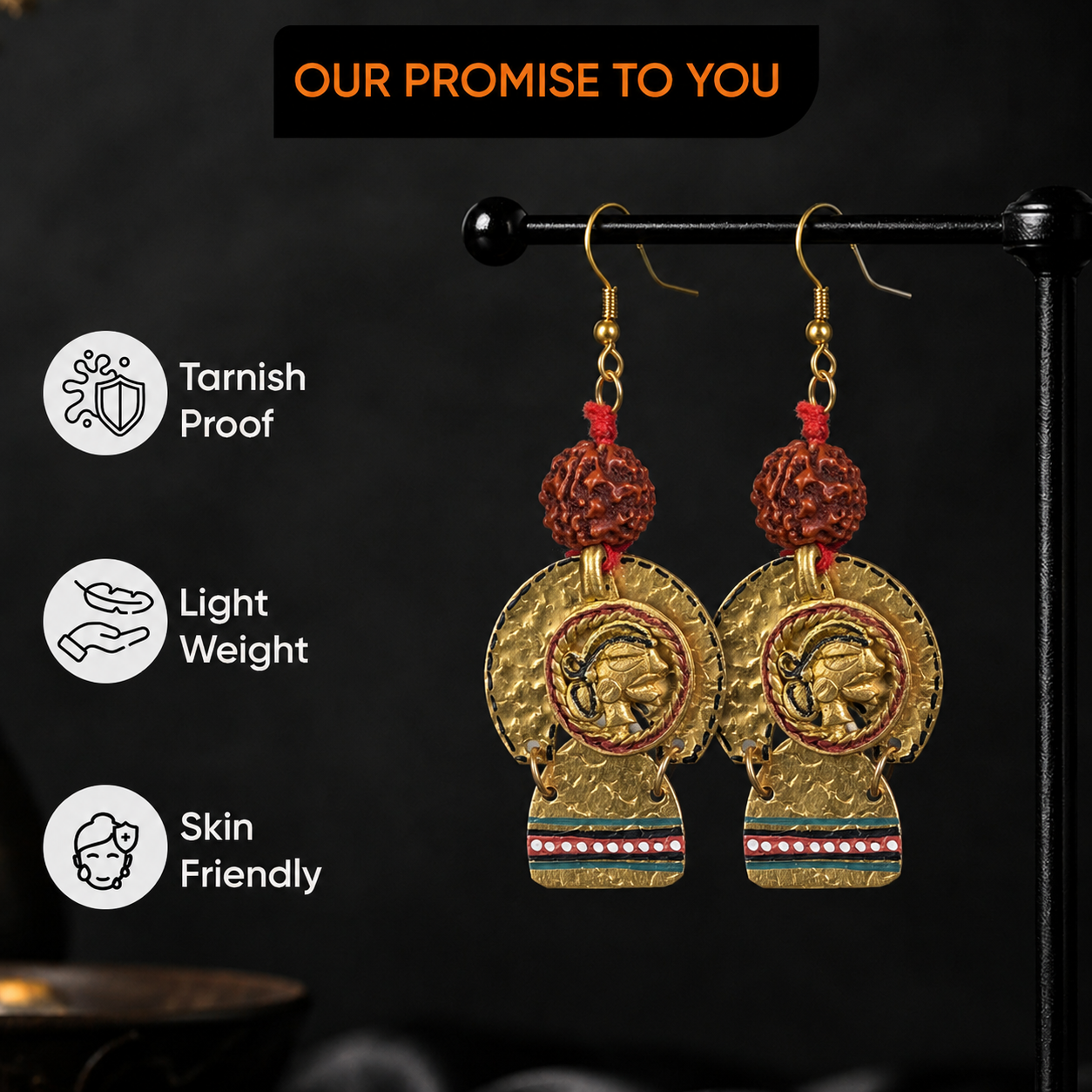 Golden Queen Handcrafted Tribal Earrings
