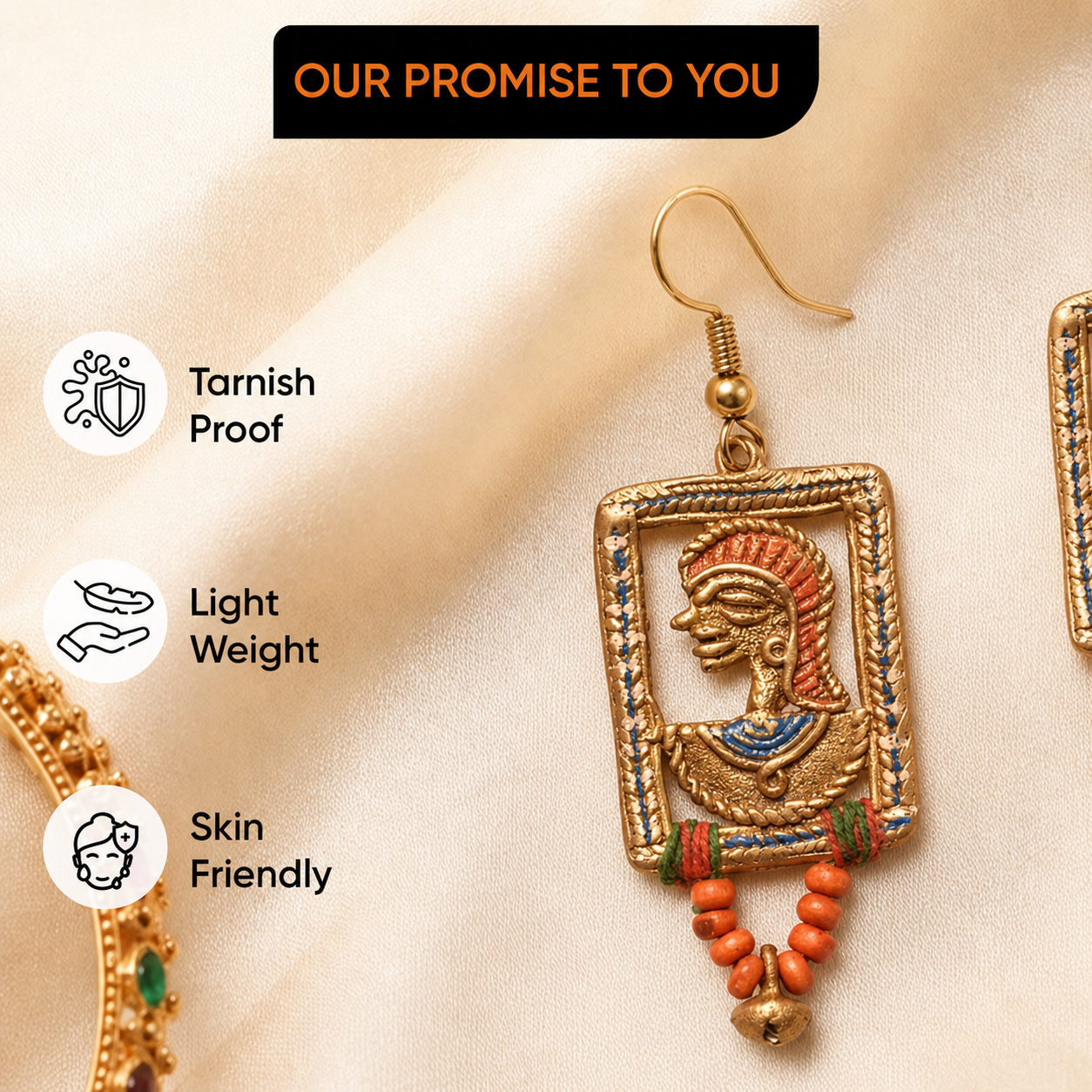 The Empress in Window Handcrafted Tribal Dhokra Earrings