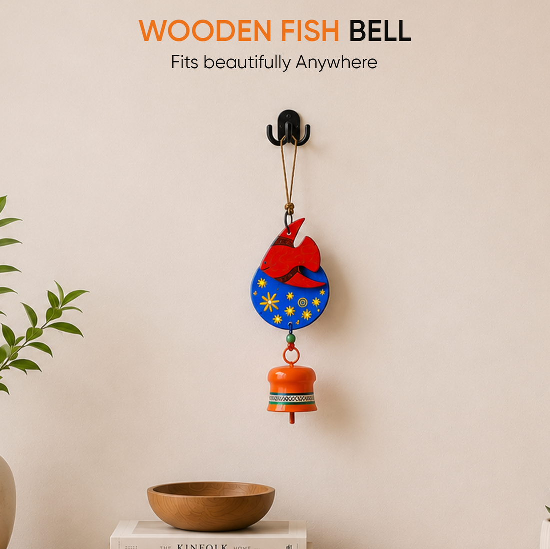 Windchime Wooden Fish Small (12x3.5)