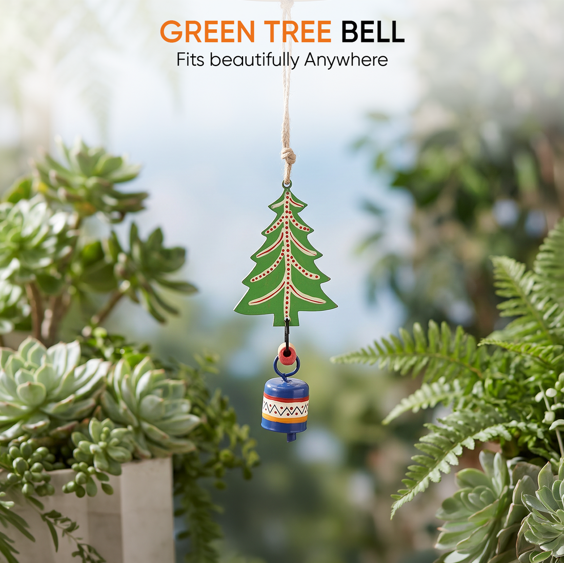 Aakriti Art Creations Green Tree Wind Chimes for Home