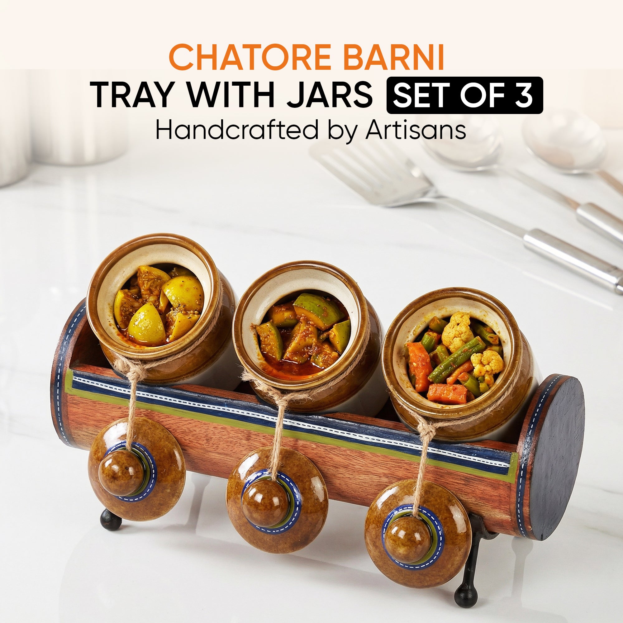 Chatore Barni Set with Stylish Tubular Stand
