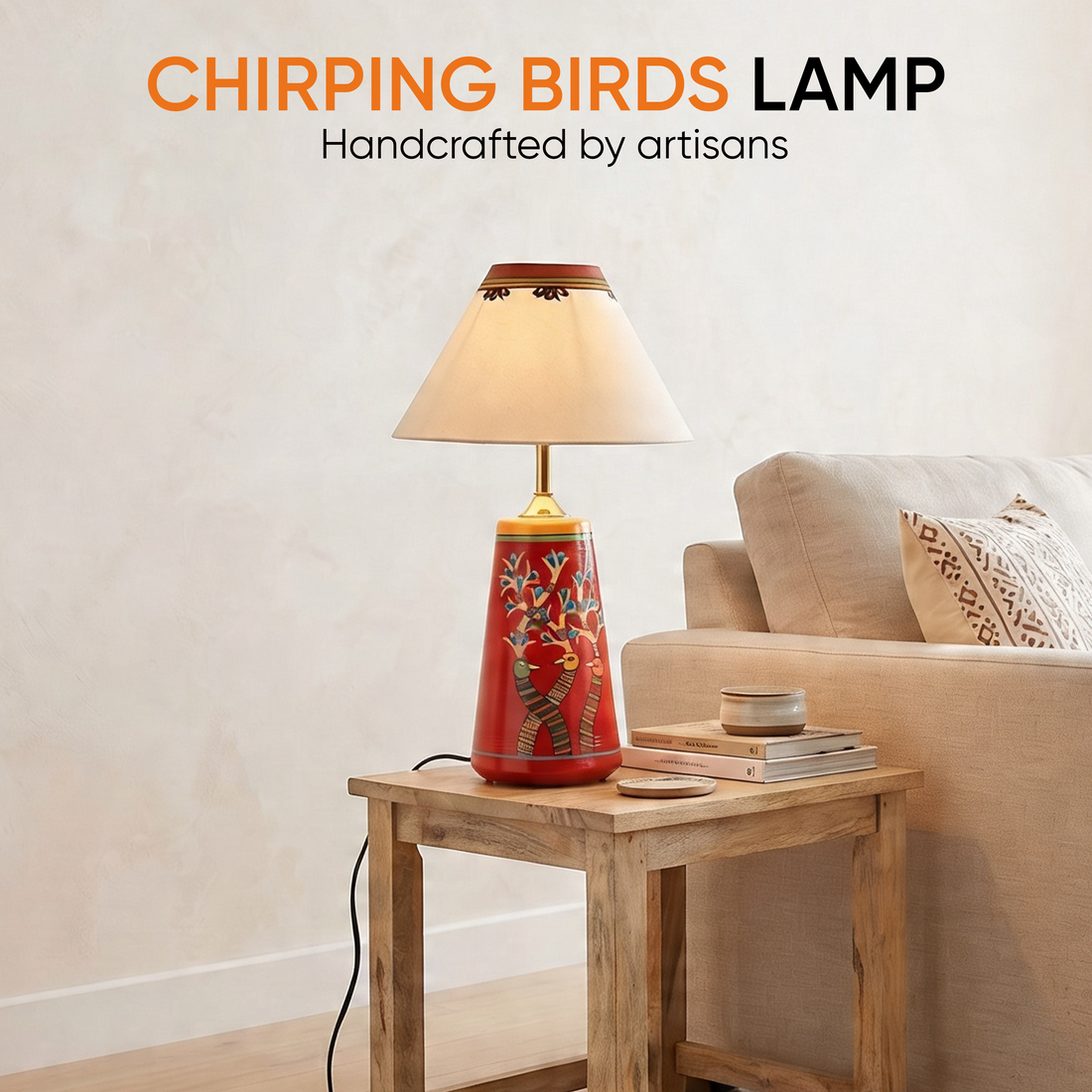 Chirping Birds Pyramid table Lamp