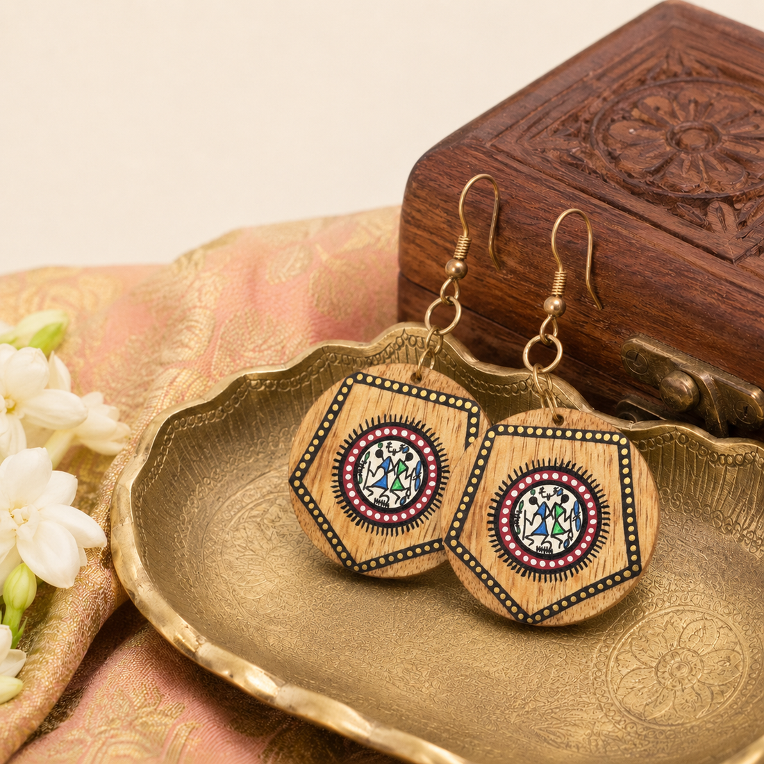 The Pentagon Handcrafted Tribal Earrings