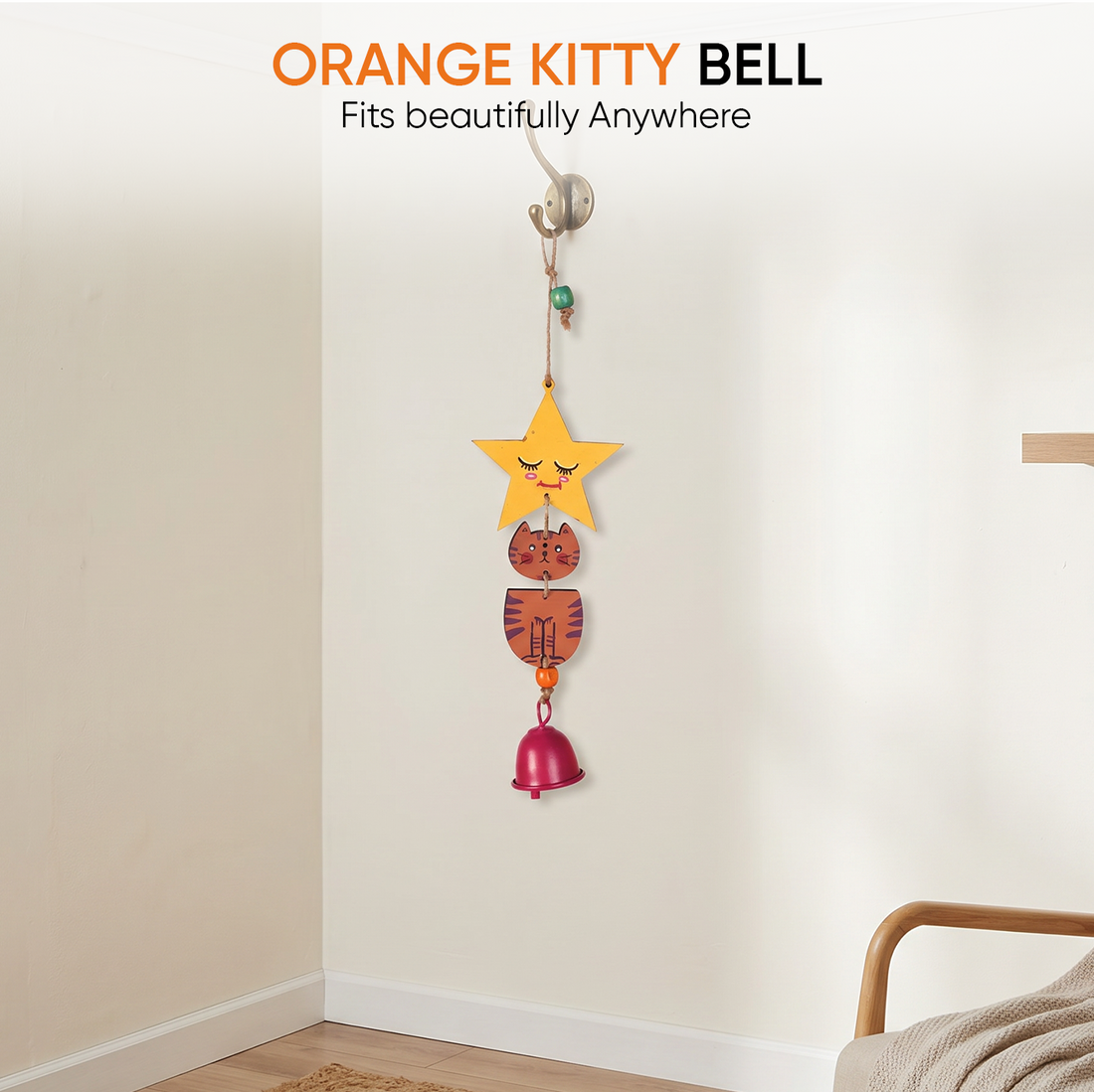 Orange Kitty Wind Chime (12x3)