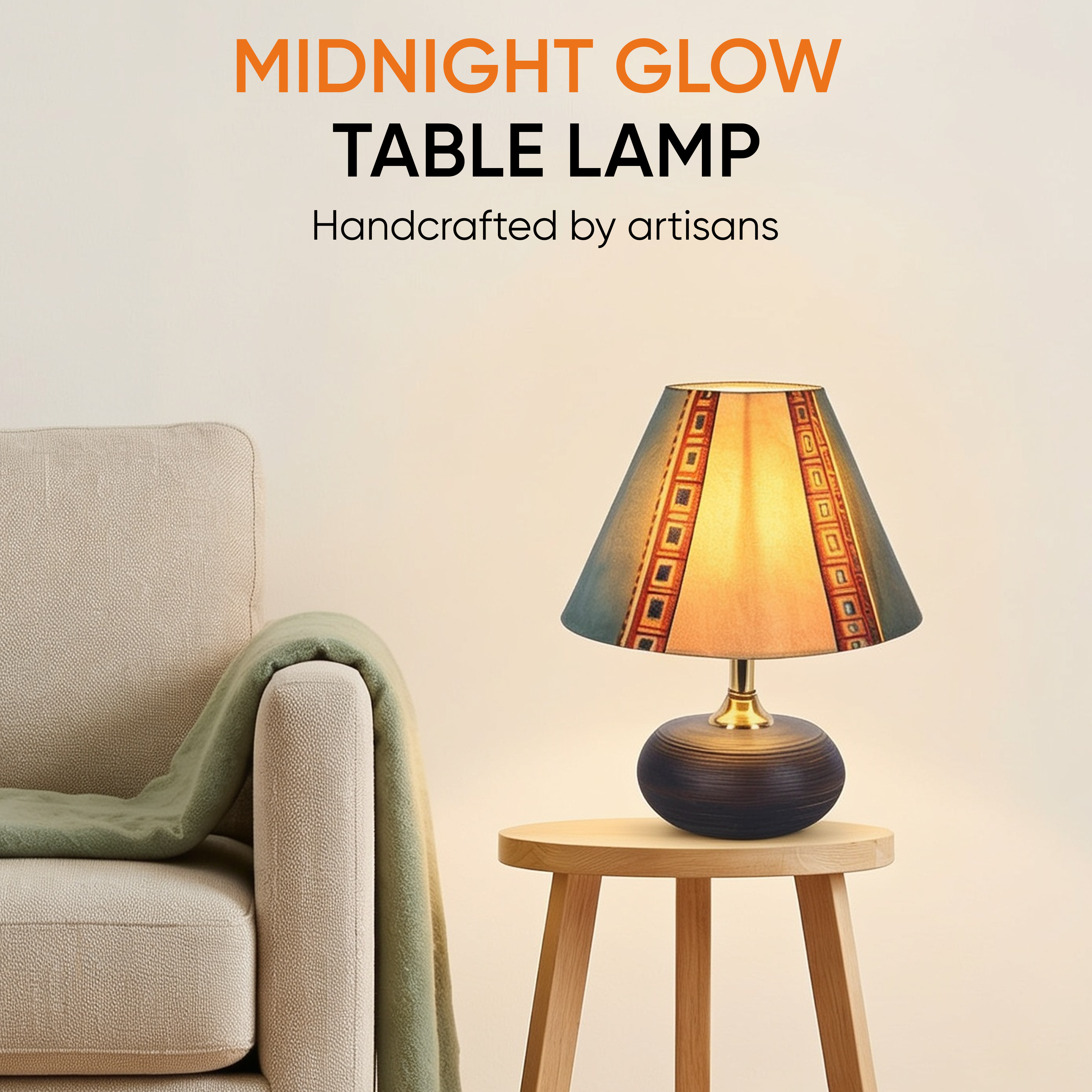 Midnight Glow Terracotta Table Lampshade (8x8x10)