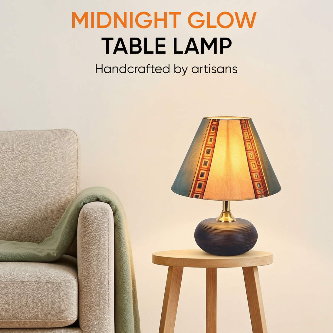 Midnight Glow Terracotta Table Lampshade (8x8x10)