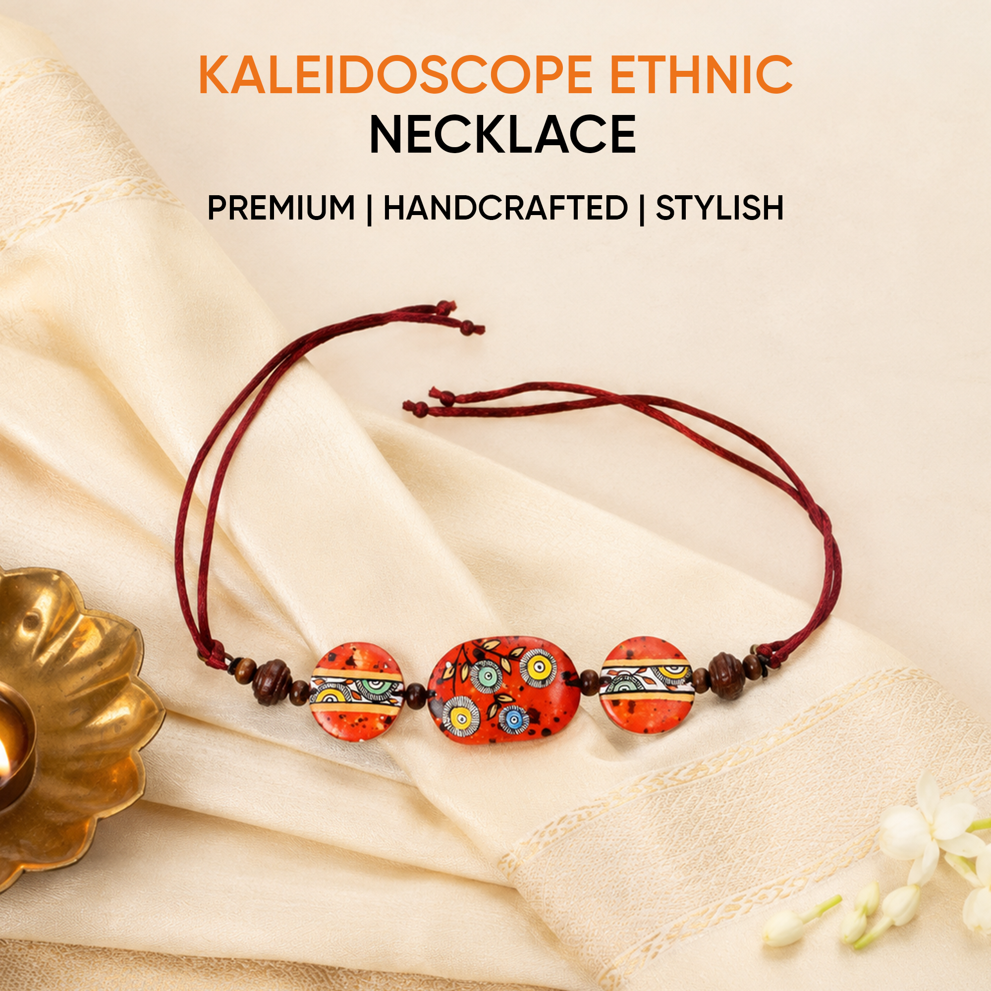 Kaleidoscope Keepsake Locket Handcrafted Ethnic Necklace