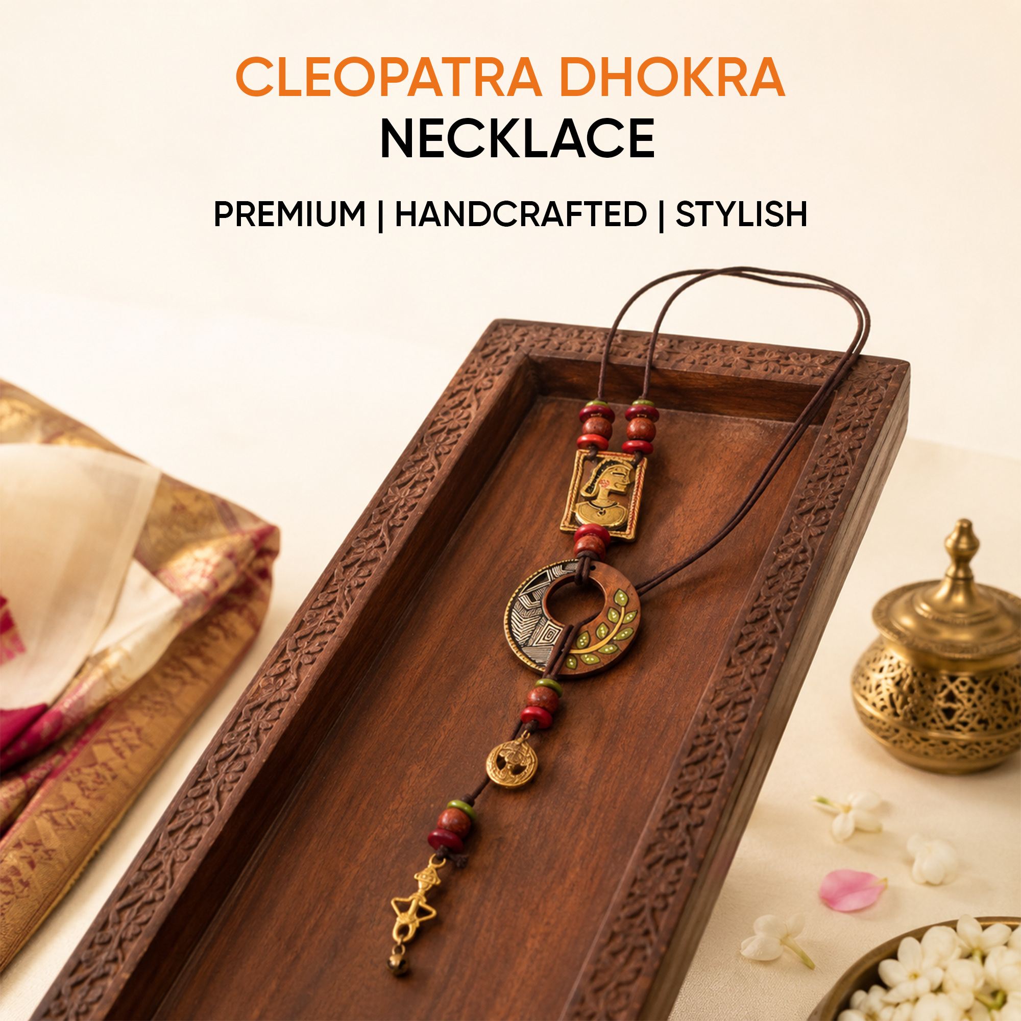 Cleopatra' Handcrafted Tribal Dhokra Necklace
