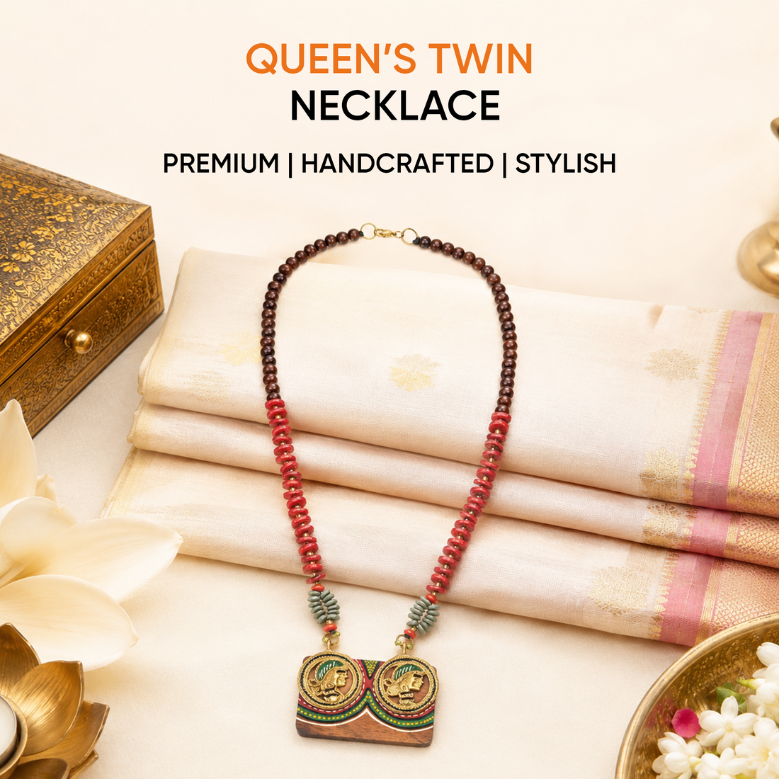 Queen's Twin Handcrafted Necklace