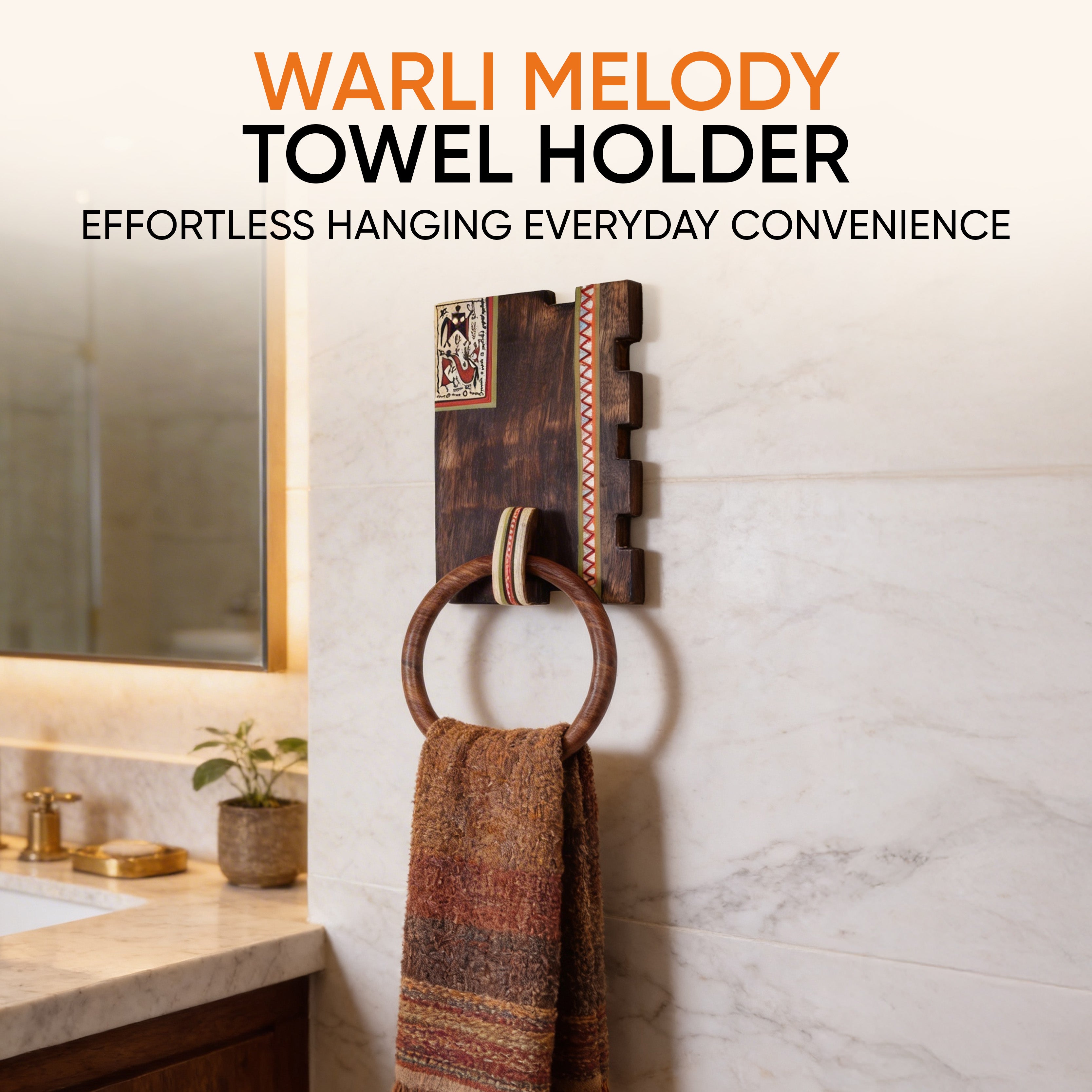 Warli Melody Towel Holder (4.5x2x10.5)