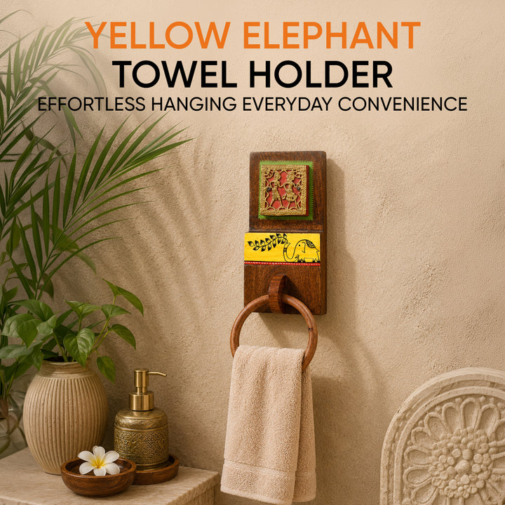 Yellow Elephant Towel Hanger (4x2.2x11)