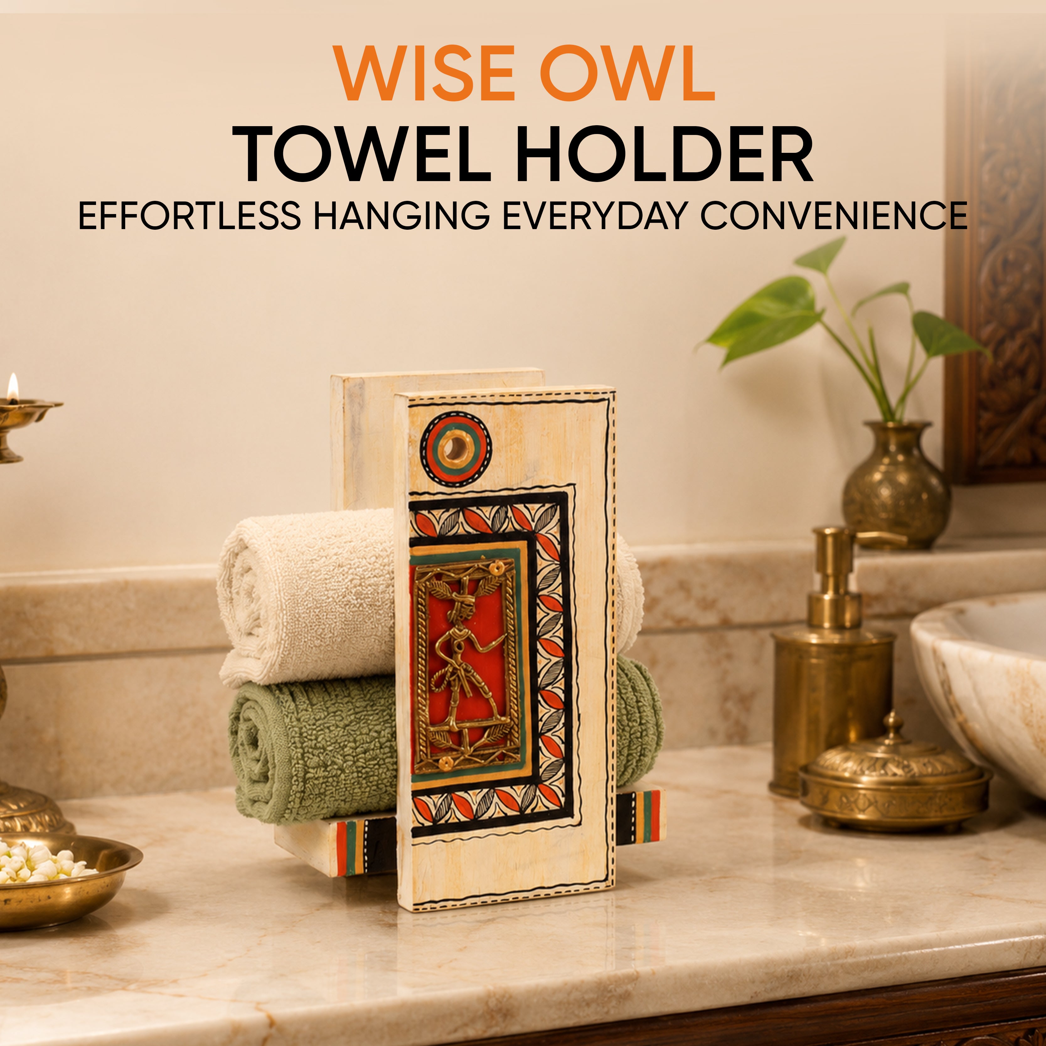Wise Owl Hand-Painted Wall Painting