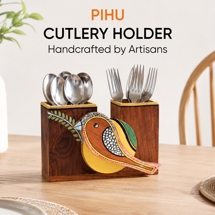 Pihu Cutlery Holder with beautiful Sparrow Motif