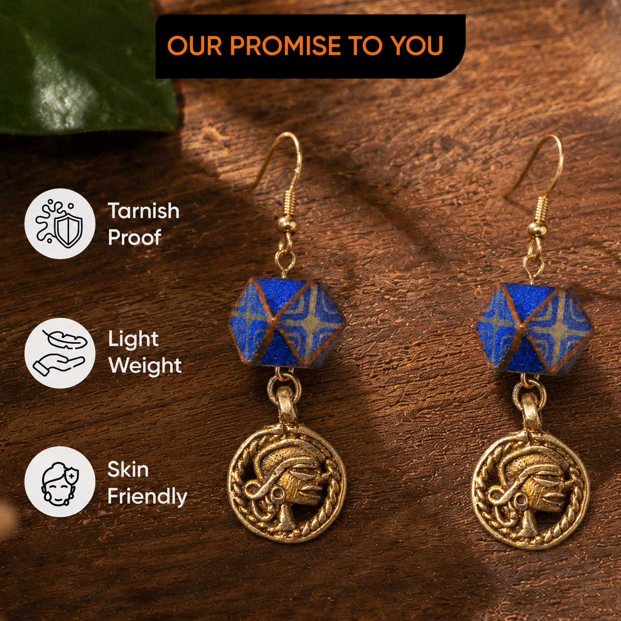 Abstract Gild Charms Ethnic Earrings