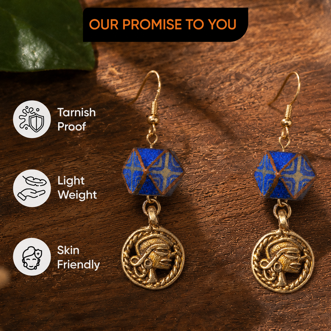 Abstract Gild Charms Ethnic Earrings