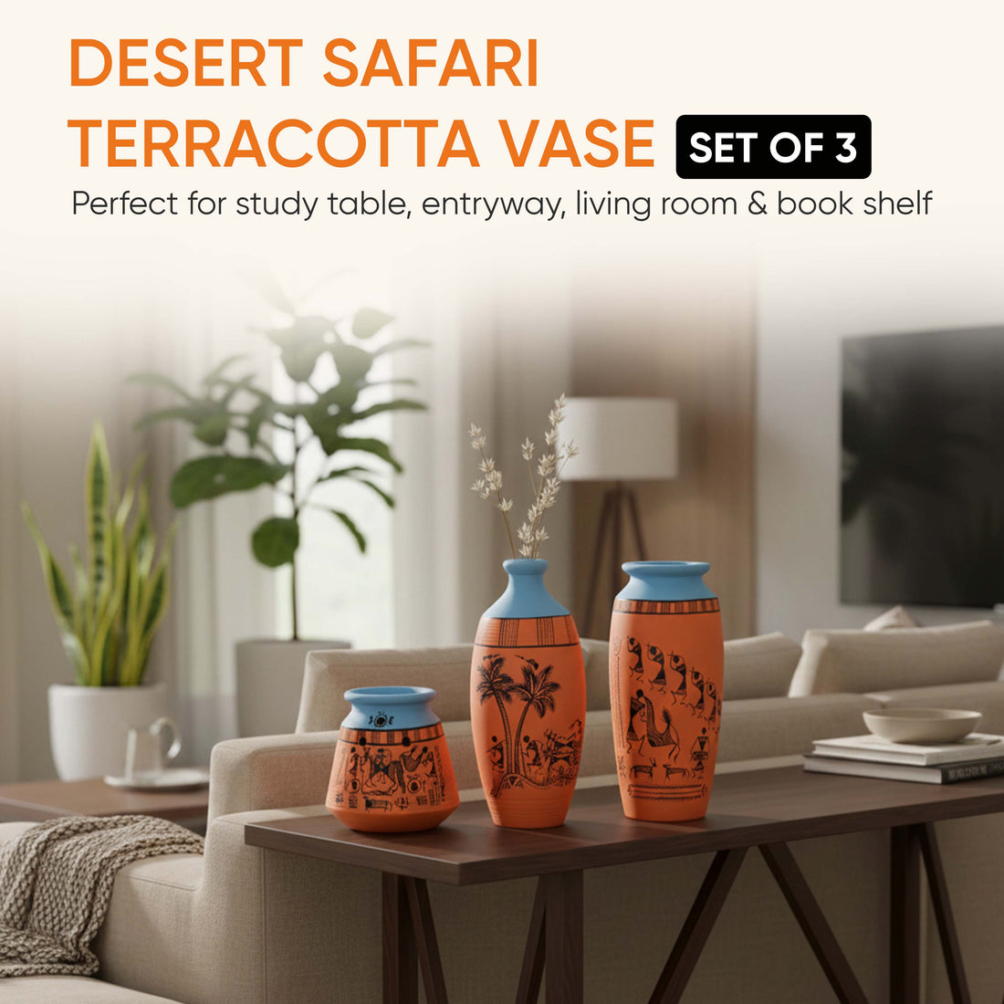 Desert Safari Terracotta Vase (Set of 3)