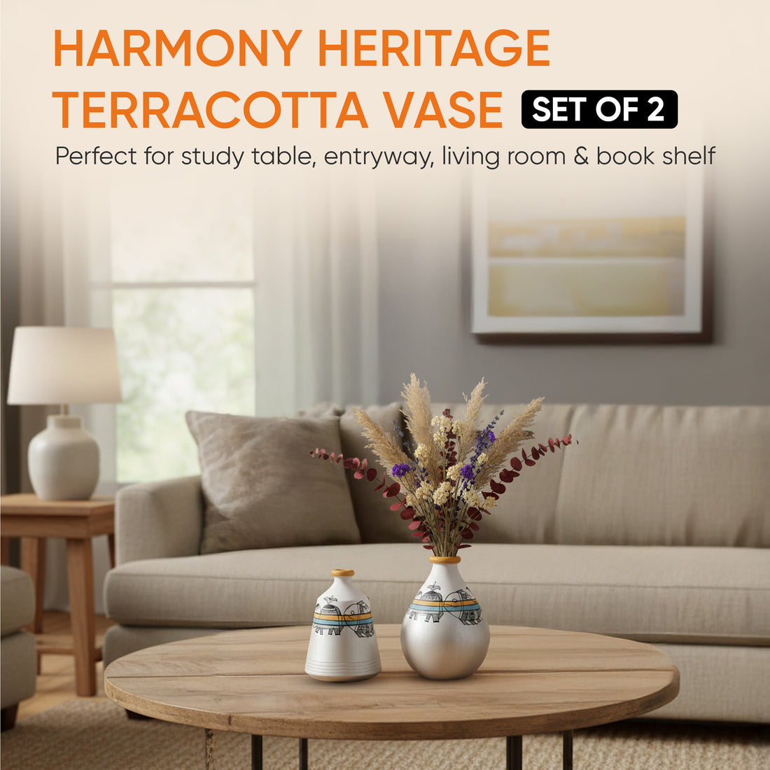 Harmony Heritage Terracotta Vase (Set of 2)