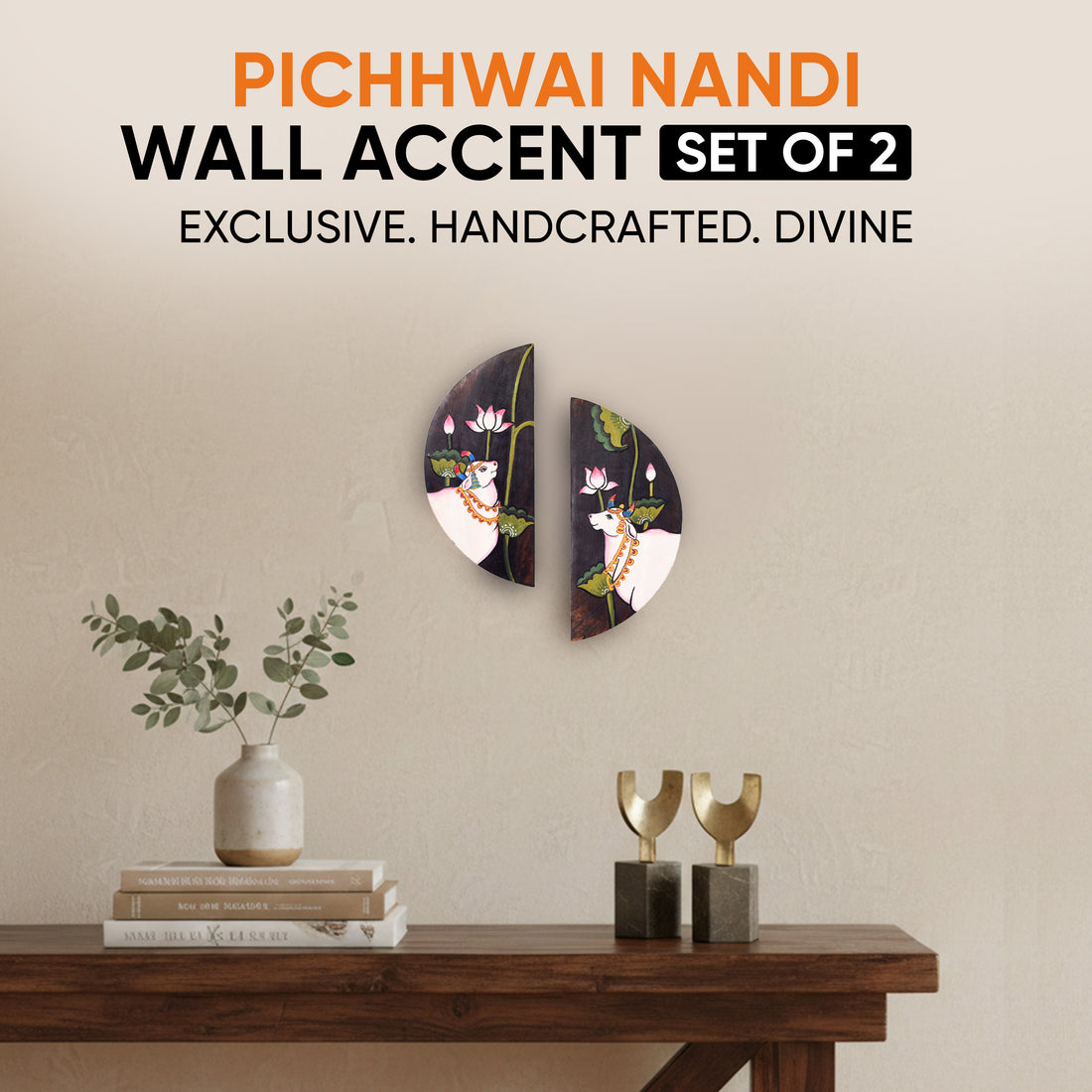 Pichhwai Nandi  Handpainted Wall Accent