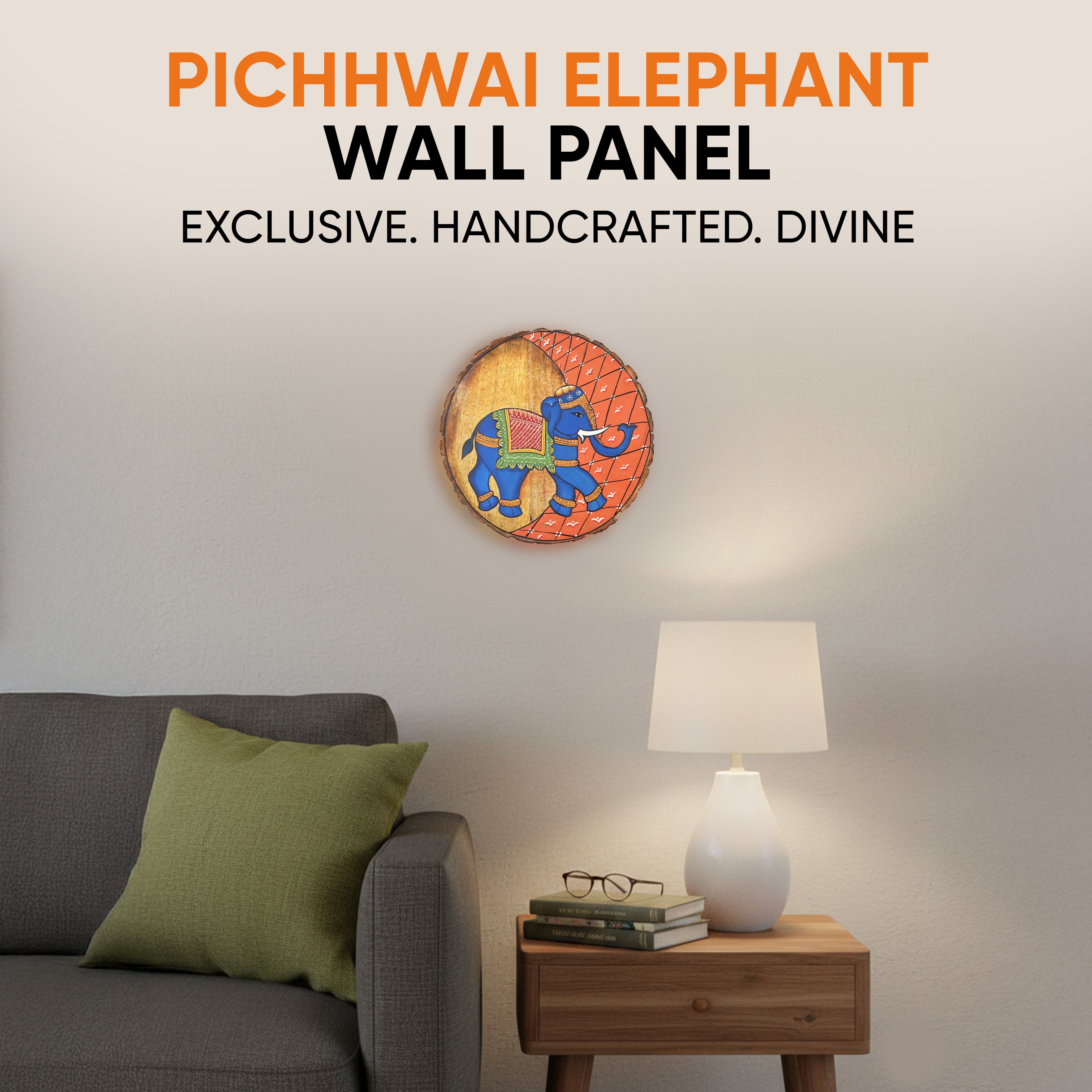 Pichhwai Elephant Wall Panel I