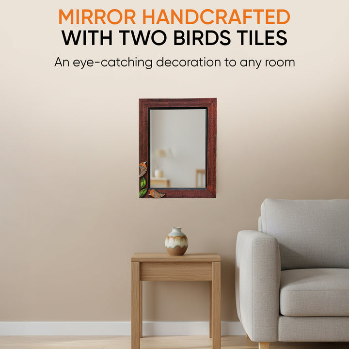 Mirror Handcrafted with Two Birds Tiles (12x16)