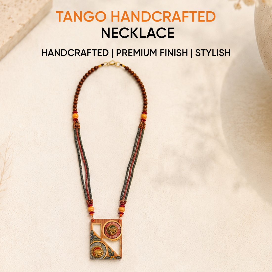 Two to Tango' Handcrafted Tribal Dhokra Necklace