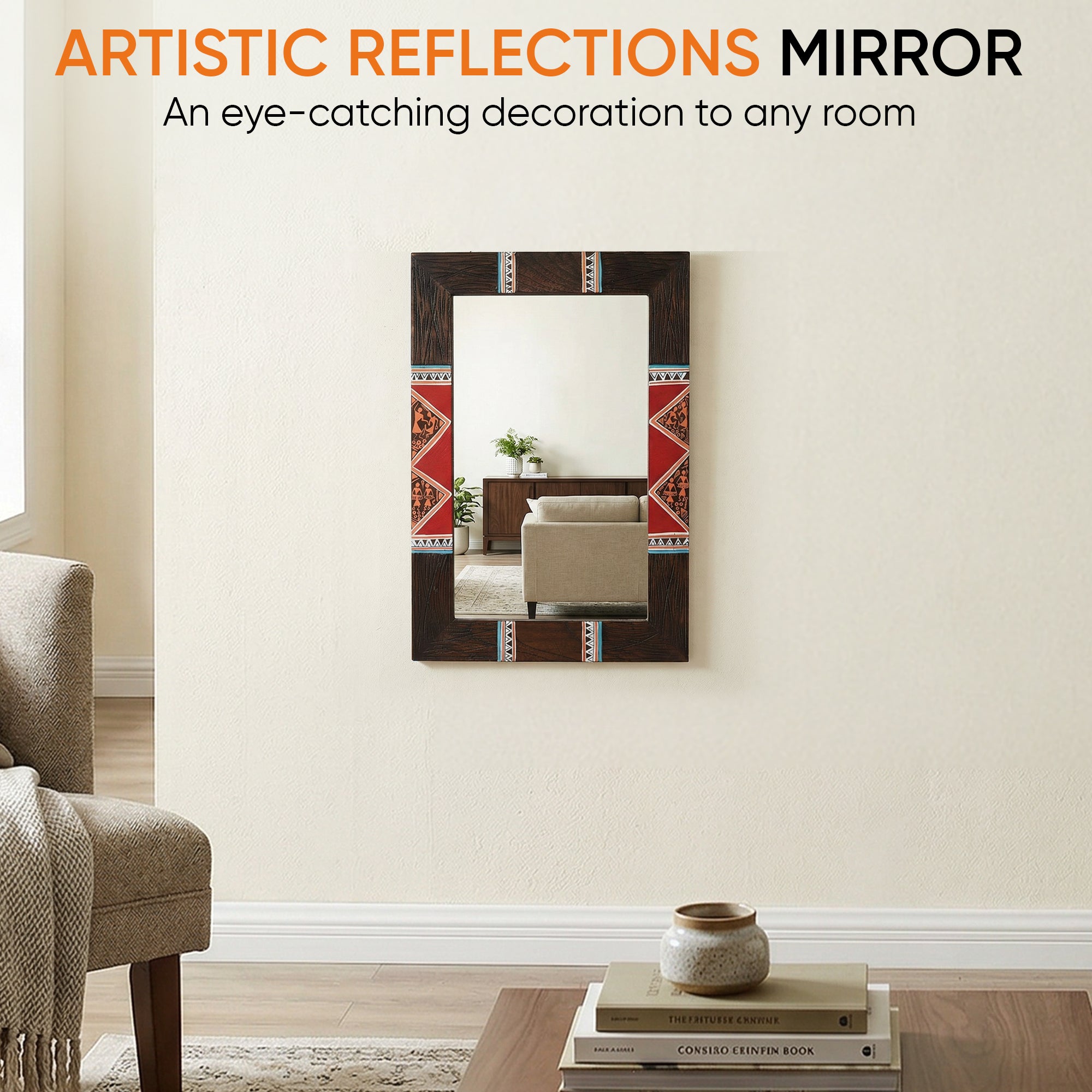 Artistic Reflections Wooden Mirror